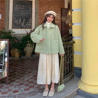 Áo Khoác Len Lông Cừu Dáng Rộng Cỡ Lớn Thời Trang Thu Đông Dành Cho Nữ 2023