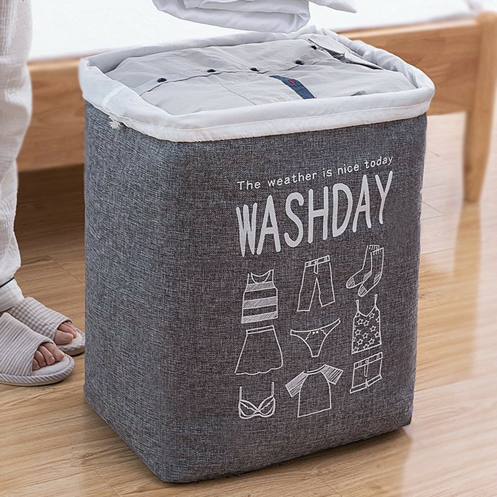 ❤️ CAO CẤP ❤️ Túi đựng quần áo chăn màn vải canvas không thấm nước, giỏ đựng đồ đa năng WASHDAY kích thước 44x33x54 cm