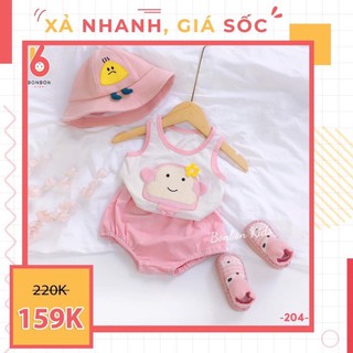 Bộ cotton chip ba lỗ hình thú