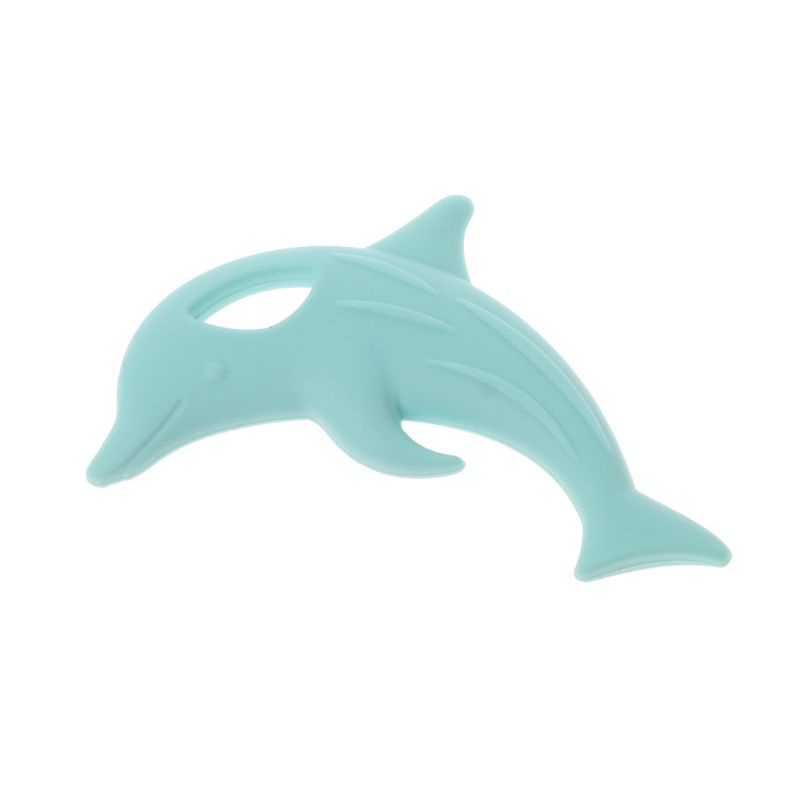 Núm Vú Giả Ngậm Mọc Răng Hình Cá Heo Hoạt Hình Bằng Silicon Không BPA Cho Bé