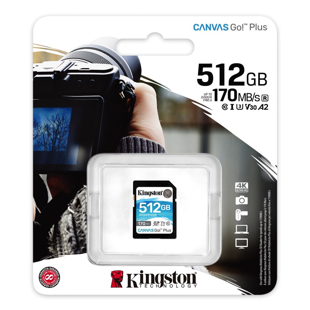 Thẻ Nhớ KINGSTON SDG3 CANVAS GO PLUS CLASS 10 64GB  / 128GB  / 256GB  / 512GB
