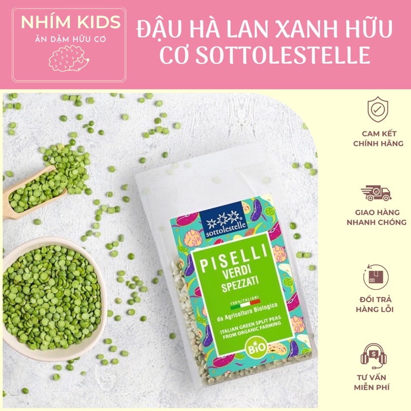 Đậu hà lan xanh hữu cơ Edison/Sotto (date 10/2023)