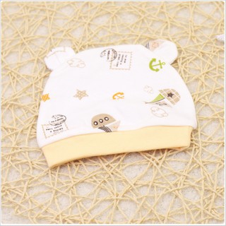 Mũ sơ sinh cotton cho bé họa tiết xin xắn