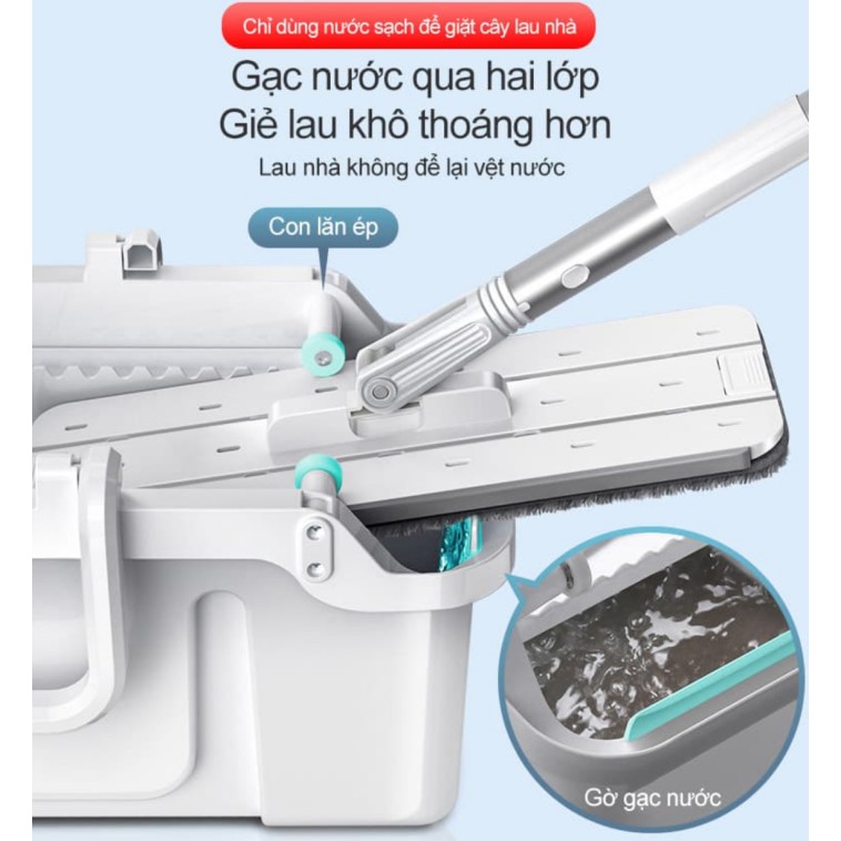 🍀 𝐅𝐑𝐄𝐄𝐒𝐇𝐈𝐏 🍀Thùng cây lau nhà thông minh vắt siêu nhanh cao cấp