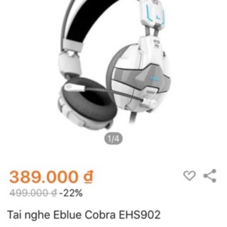 Tai nghe gaming Eblue Cobra EHS902 new 100%