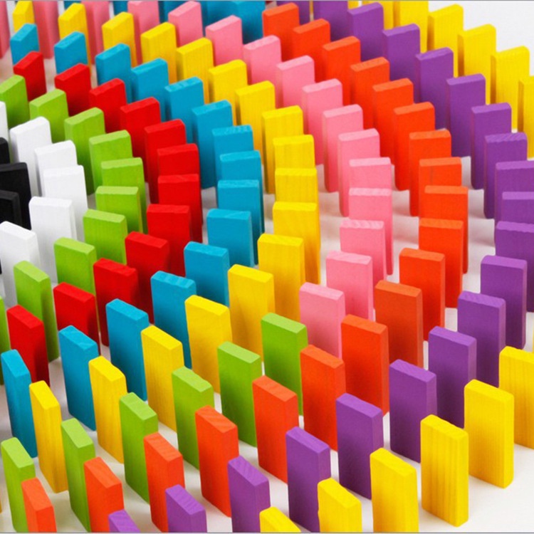 Bộ 120 Khối Domino Bằng Gỗ Nhiều Màu Sắc Dành Cho Trẻ Em