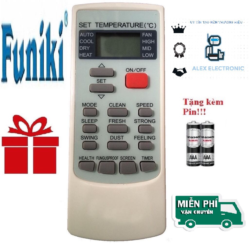 Remote Điều Khiển Máy Lạnh Máy Điều Hòa FUNIKI H002E-Điện tử Alex-tặng kèm pin