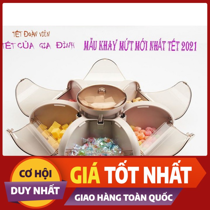 [giá sỉ] Khay Mứt ,Khay Đựng Bánh Kẹo  Nở Hoa 6 Cánh Tự Bung Sang Xịn Mẫu Mới Nhất