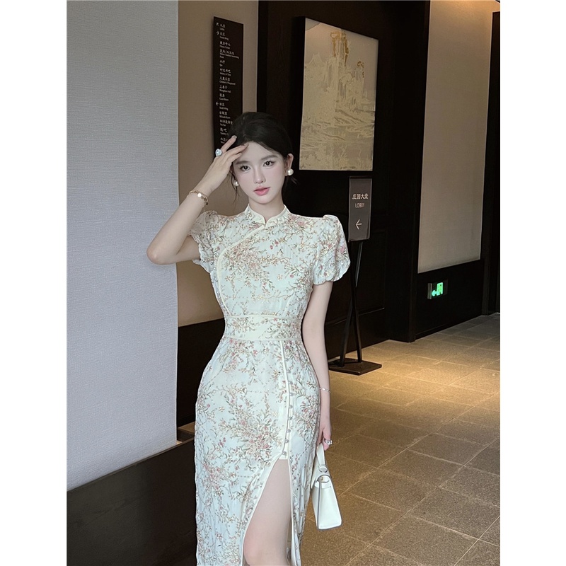 Jane Sườn xám dự tiệc cách tân thêu hoa Vintage kết hợp hiện đại sang trọng ẢNH THẬT CUỐI