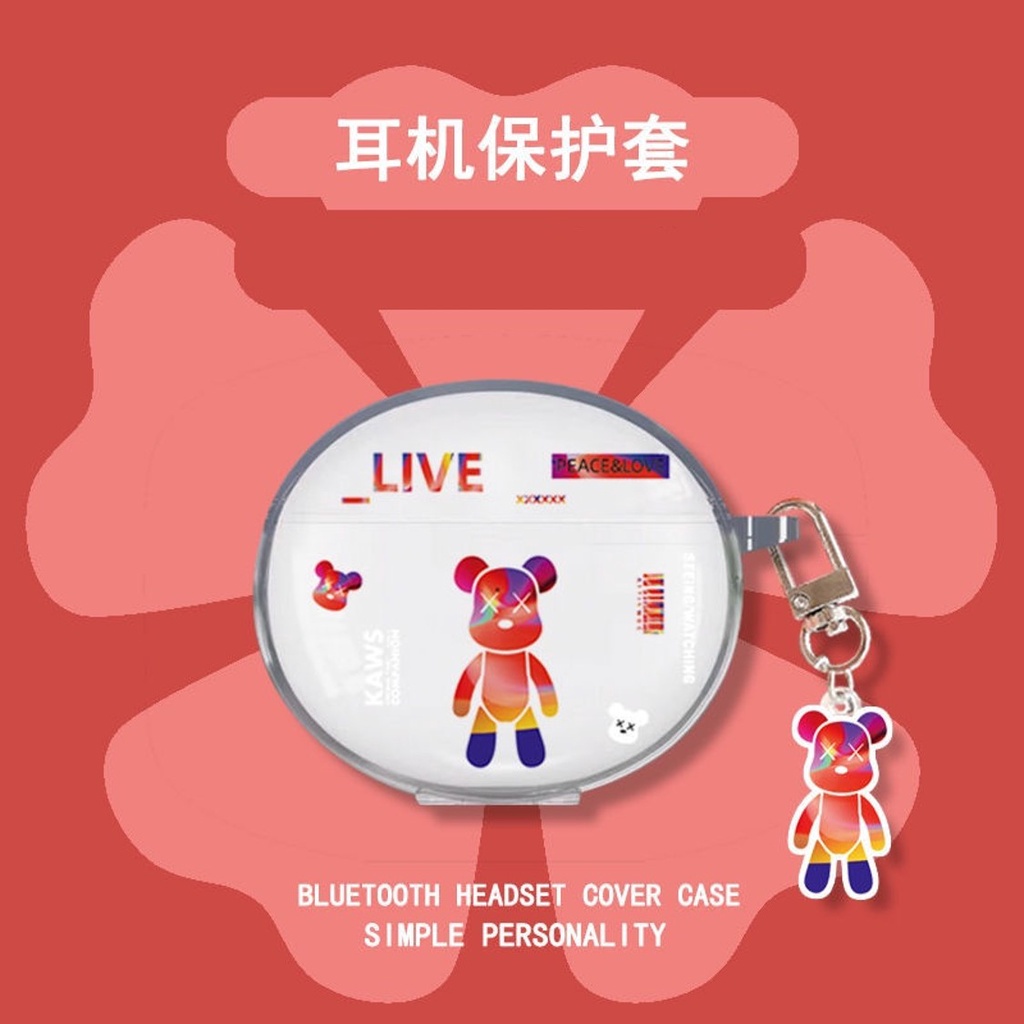 Dễ Thương Vỏ Bảo Vệ Hộp Sạc Tai Nghe oppo enco air 2 Trong Suốt Họa Tiết Hoạt Hình Cô Gái & Chú Chó yugui Dễ Thương