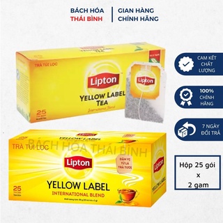 Trà Lipon nhãn vàng Túi Lọc Loại Nhúng Hộp 50g - 25 Gói x 2g