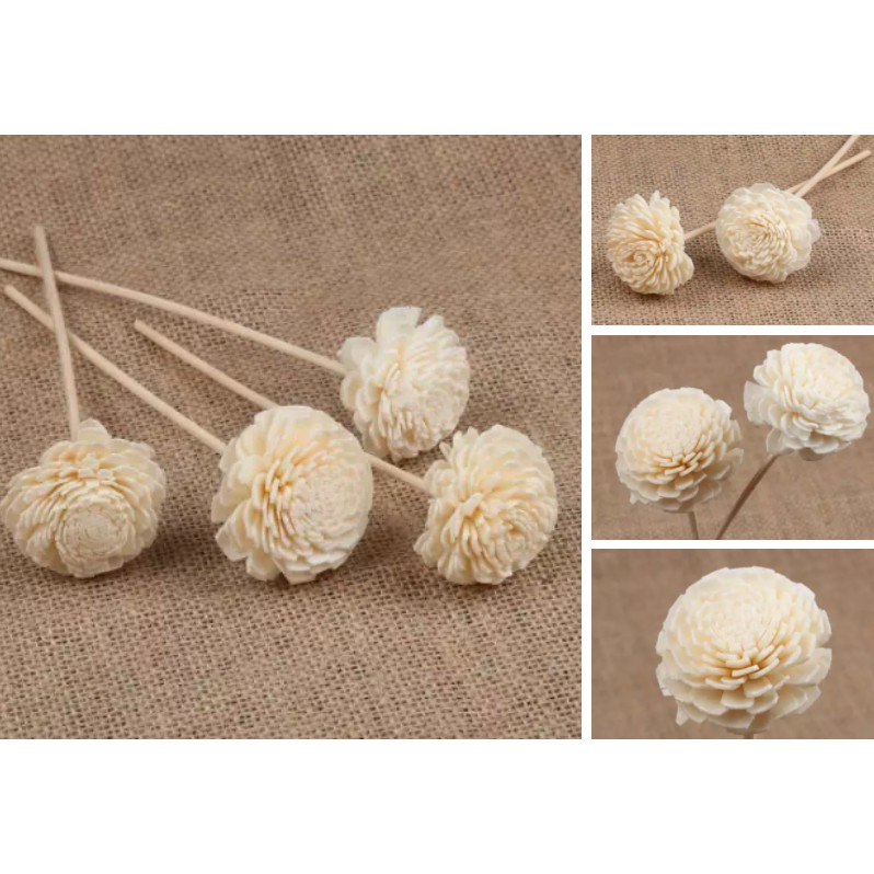 [HOA TO 4.5cm] Một bộ 2 que &amp; 2 hoa khuếch tán tinh dầu, dùng để cắm vào các lọ tinh dầu nước hoa khuếch tán.