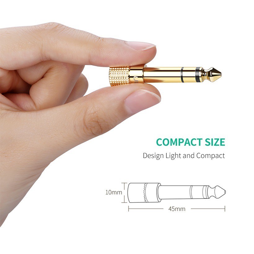 Đầu jack chuyển đổi âm thanh từ cổng 6.5mm đực sang cổng 3.5mm cái UGREEN 20503
