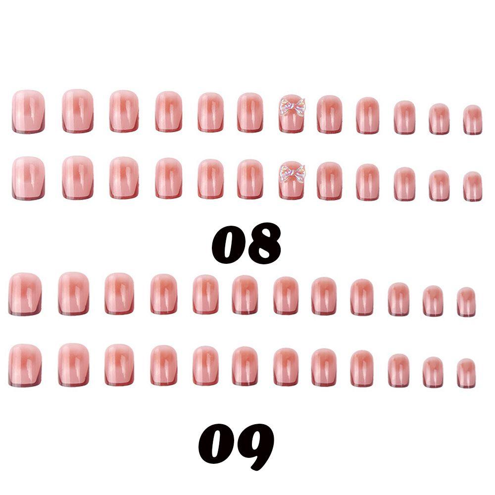 MIHAN1 Hộp 24 Móng Tay Giả Đầu Vuông Ngắn / Dài Chuyên Dụng Cho Múa Ba Lê