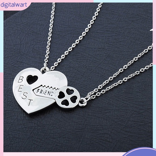 Set 2 Dây Chuyền Tình Bạn Mặt Trái Tim Và Chìa Khóa Khắc Chữ Best Friend Forever