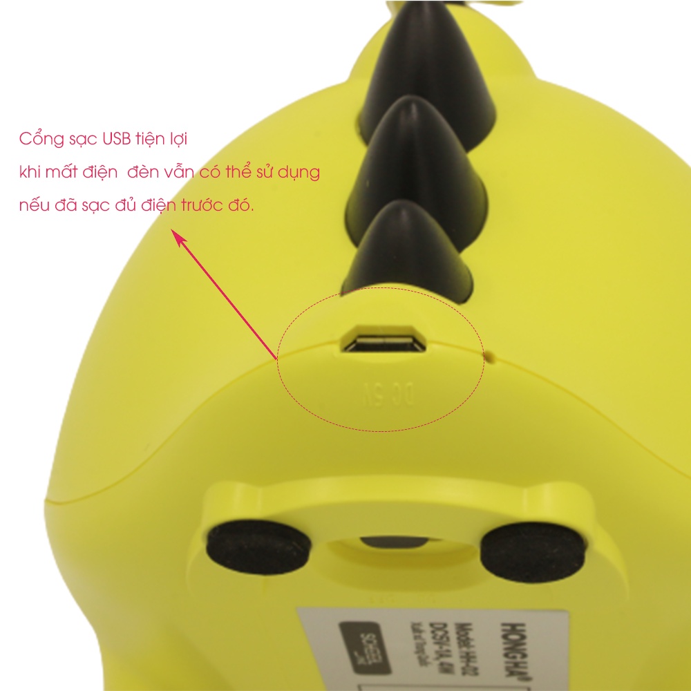 Đèn Học Tích Điện Chống Cận 3 Chế Độ Sáng Cảm Ứng Thông Minh Hình Khủng Long Hồng Hà - 3547