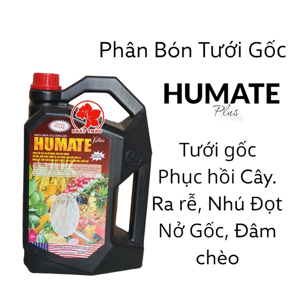 Phân bón HUMATE  5 lít Tăng cường phục hồi phát triển bộ rễ cho tất cả các loại Cây Trồng