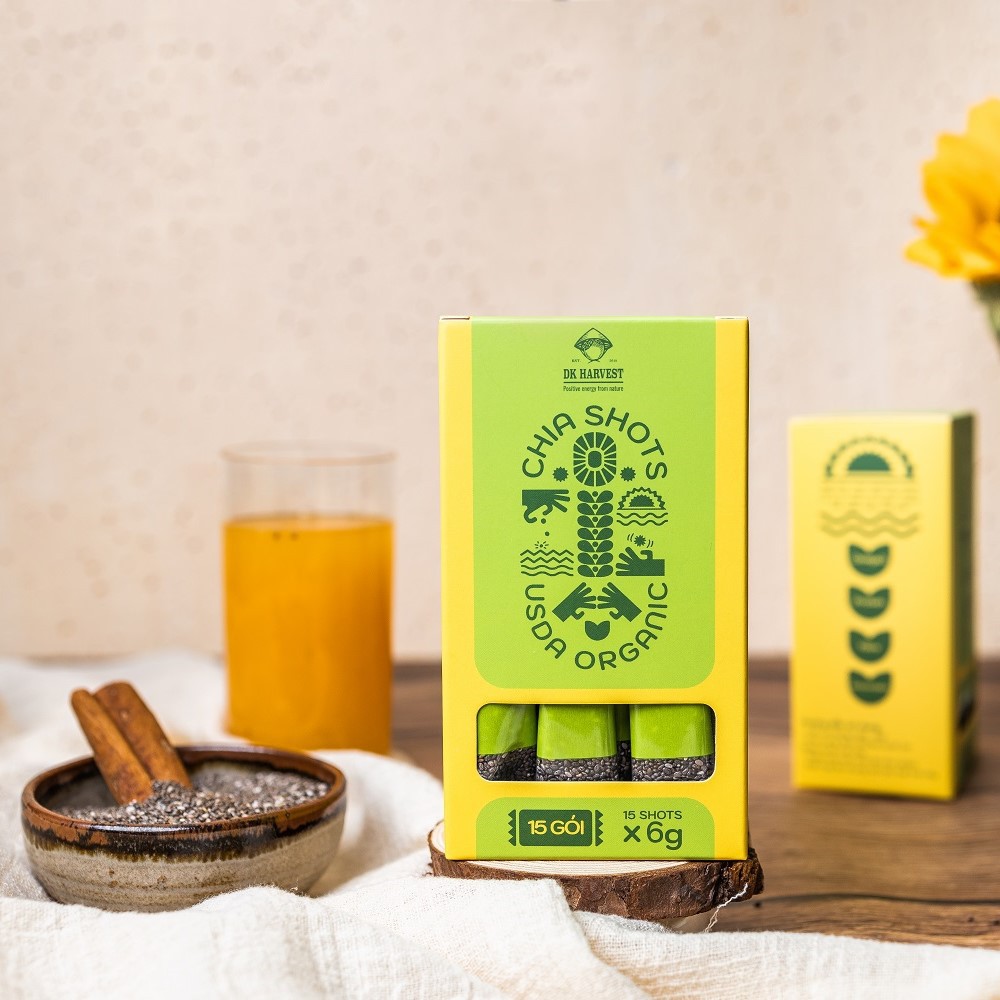 Hạt chia shot Organic DK Harvest nhập khẩu (1 hộp 15 shot) 15x6g | BigBuy360 - bigbuy360.vn