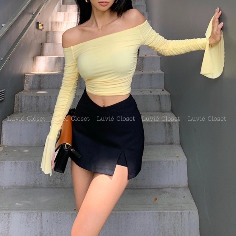 Chân Váy Chữ A Cut Eo Chữ V Có Quần Trong, Minishirt Xẻ Tà Quyến Rũ Tôn Dáng Luviecloset