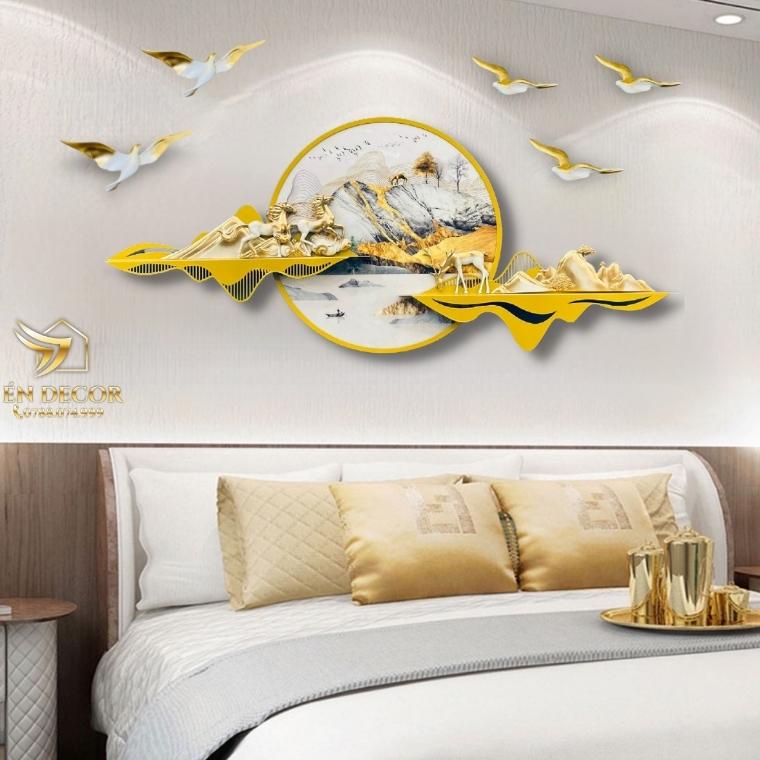 Tranh Phong Cảnh Treo Tường Nghệ Thuật, Tranh Sắt TD04 Én Decor