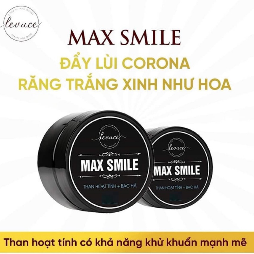 [TẶNG BÀN CHẢI] THAN HOẠT TÍNH TRẮNG RĂNG MAX SMILE Khử Mùi Hôi Miệng, Răng Trắng Sáng Tự Nhiên