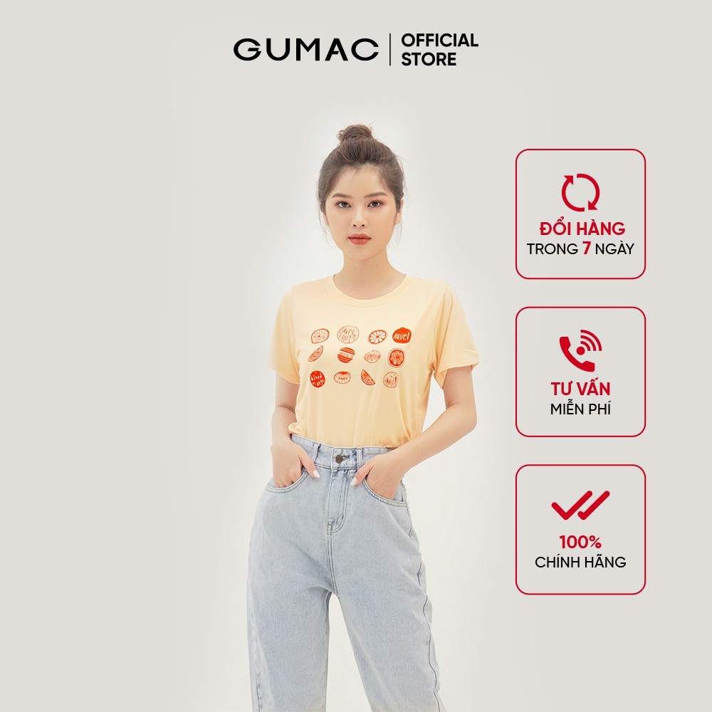 [Mã WABRGU100 giảm 15% đơn 249K tối đa 100k] Áo thun in hình tròn ATB355 thiết kế basic trẻ trung GUMAC