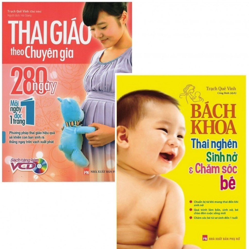 Sách - Combo 2 Cuốn: Thai Giáo Theo Chuyên Gia 280 Ngày + Bách Khoa Thai Nghén Sinh Nở Và Chăm Sóc Bé