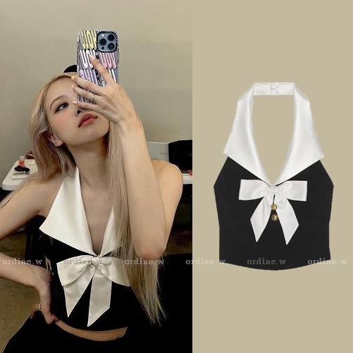 ORDER_Áo yếm đính nơ BLACKPINK Rosé, TWICE Momo, LE SSERAFIM Chaewon, KEP1ER Dayeon
