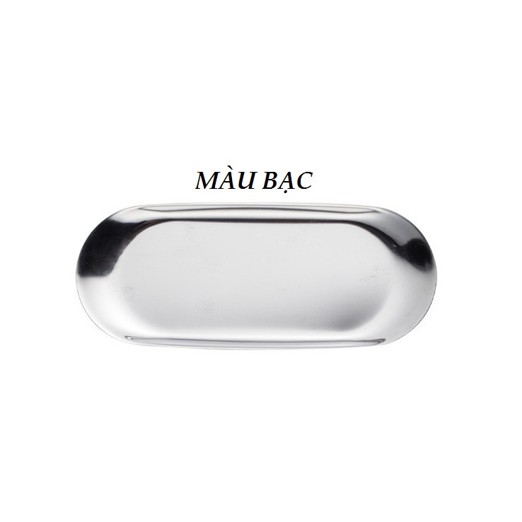 Khay Kim Loại Hình Oval Decor Đựng Trang Sức Nến, Đồ Dùng Nhà Tắm Cao Cấp