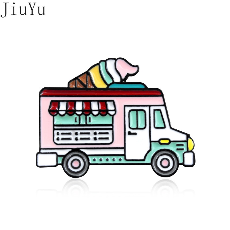 Ghim Cài Áo Hình Xe Buýt Hoạt Hình Đáng Yêu Bằng Hợp Kim Làm Quà Tặng Cho Nữ