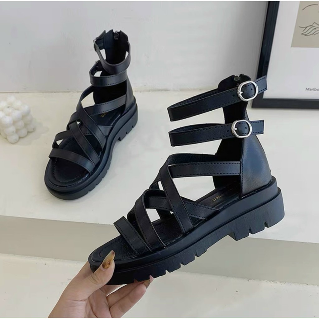 Sandal Chiến Binh SALE 50% Giày Quai Hậu Khóa Kéo Hông L01