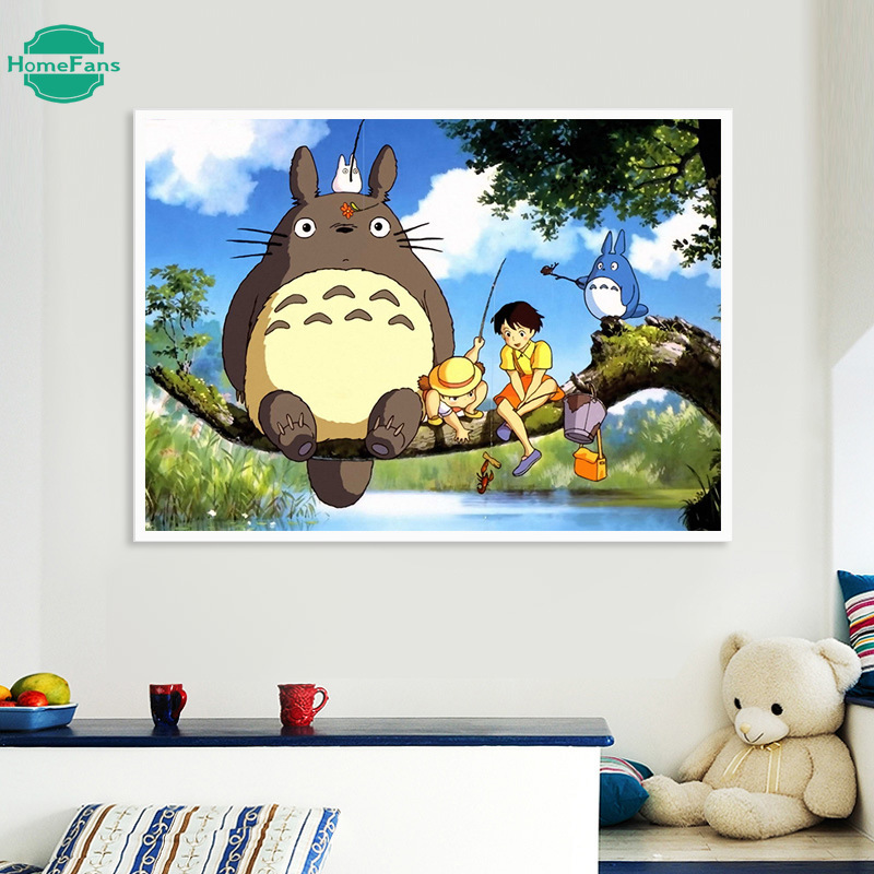 Bộ tranh đính đá 5D tự làm 40*30cm hình Totoro dễ thương