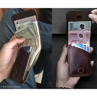 Ví bóp mini, bóp cầm tay, màu đỏ mận