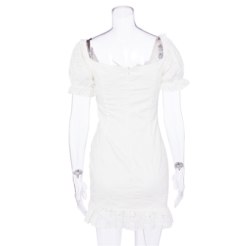 DUNEA Đầm Nữ Tay Ngắn Cổ Vuông Thời Trang Quyến Rũ