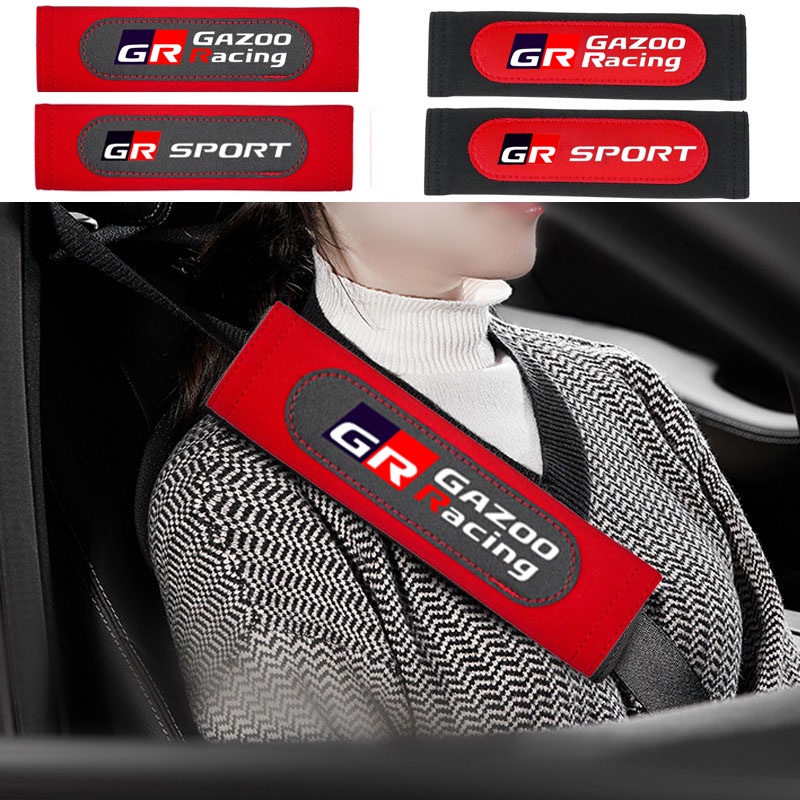 Set 2 Bọc Dây Đai An Toàn In Họa Tiết Cho Xe Hơi Toyota GR GAZOO RACING GR Sport VIos Yaris Corolla Cross Wish Revo CHR Avanza Fortuner Rush Wigo