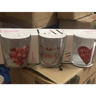 Bộ 3 ly thuỷ tinh Love