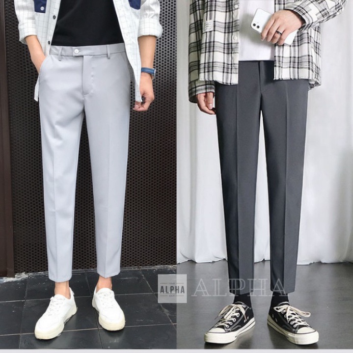 Quần tây nam dáng baggy (COMBO 2 quần) màu trơn chất vải co giãn cao cấp AZ - Shop