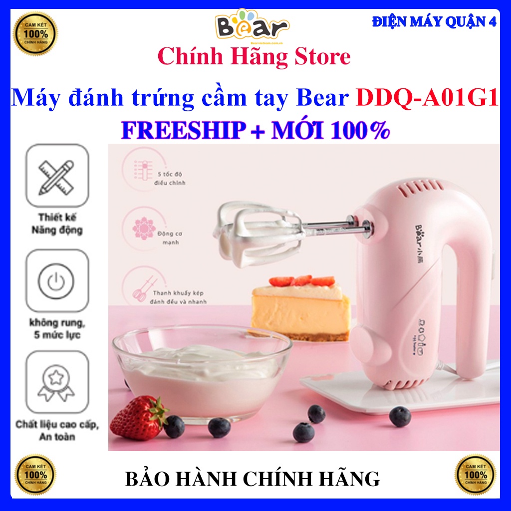 Máy đánh trứng cầm tay Bear DDQ-A01G1 - Bản Quốc Tế - Hàng chính hãng