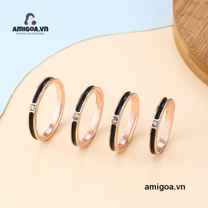 ✨✨Nhẫn Thép Không Gỉ Thiết Kế Đơn Giản Thời Trang Cho Nữ