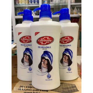 Dầu gội Lifebuoy Tóc mềm mượt chai 640g ( mầu xanh )