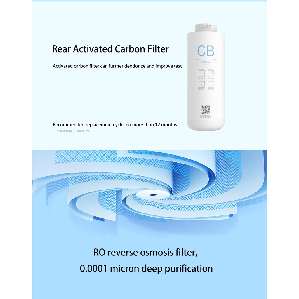 Bộ lọc nước Xiaomi bằng sợi carbon hoạt tính cho C1 và Mb23 chất lượng cao