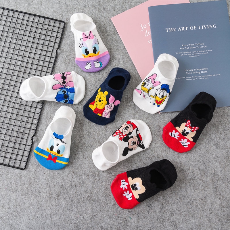 Vớ Cotton Cổ Thấp In Họa Tiết Hoạt Hình Disney Thời Trang Mùa Hè Cho Nữ
