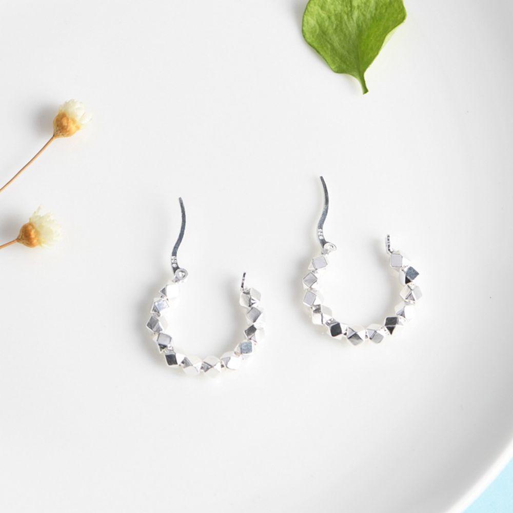 Bông Tai Hình Học Thời Trang Dành Cho Nữ|Khuyên Tai Nam Nữ Hình Khối Lập Phương Đính Hạt