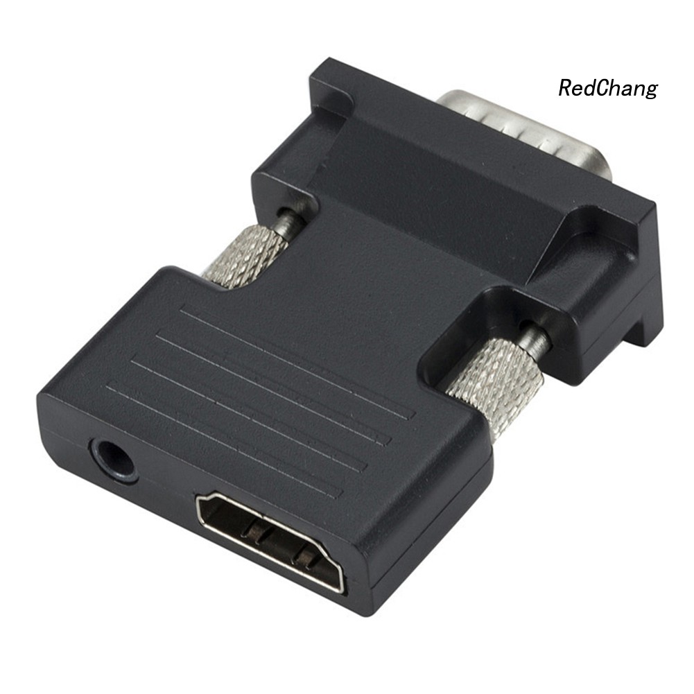 -SPQ- 3.5mm Portable 1080P HDIM to VGA Adapter Converter with Audio Output Cable Wire