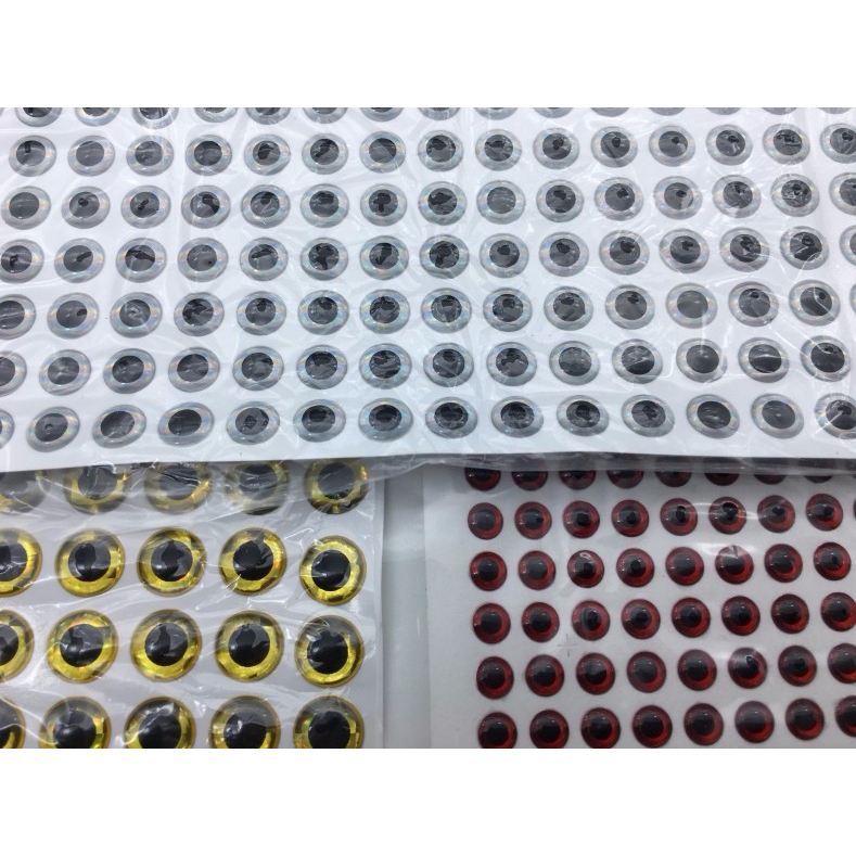 Set 100 con mắt giả 3D 3mm 5mm 7mm 9mm dùng trang trí