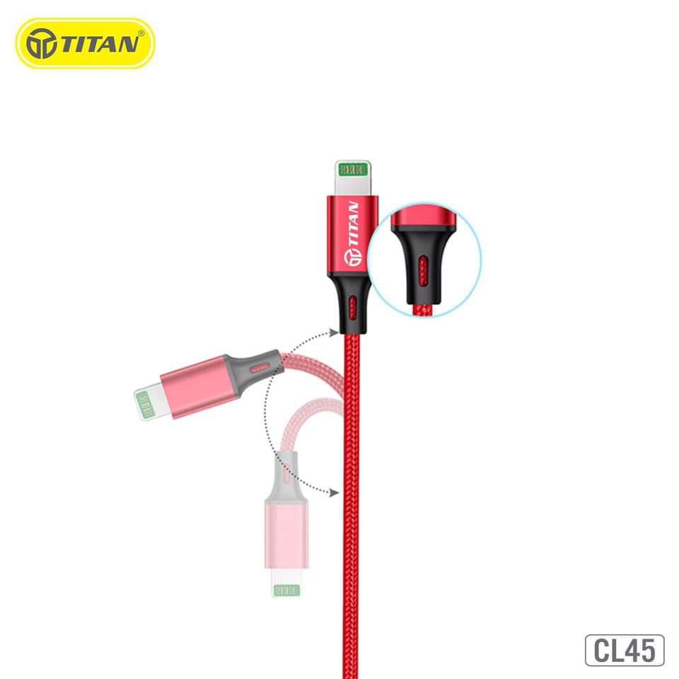 Cáp Sạc ip,máy tính bảng táo 3M dây dù Titan CL45-Dùng Thử 14 Ngày Lỗi 1 đổi 1