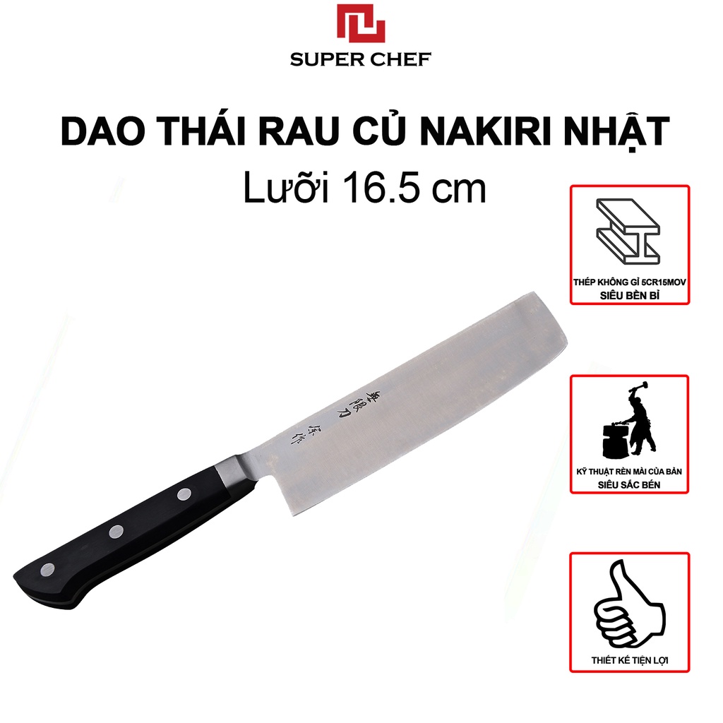 Dao Thái Rau Củ Nakira Nhật Super Chef Siêu Sắc Bén, Bền Bỉ Dao_A
