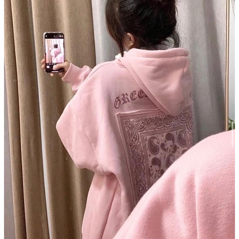 Áo hoodies chất nỉ ngoại màu hồng thêu sau | WebRaoVat - webraovat.net.vn