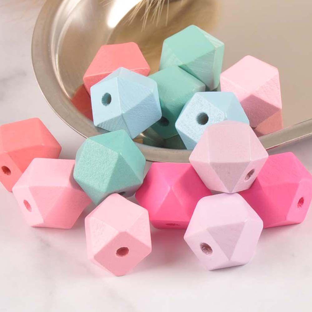 Hạt Gỗ Hỗn Hợp Hình Học Làm Trang Sức