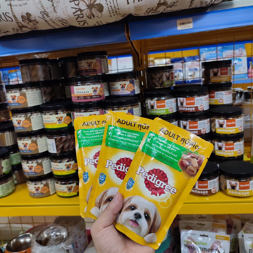 Pate cho chó Pedigree 130g nhiều vị thơm ngon, pate chó bổ sung đầy đủ vitamin cho cún - Củ Cải Pet Shop